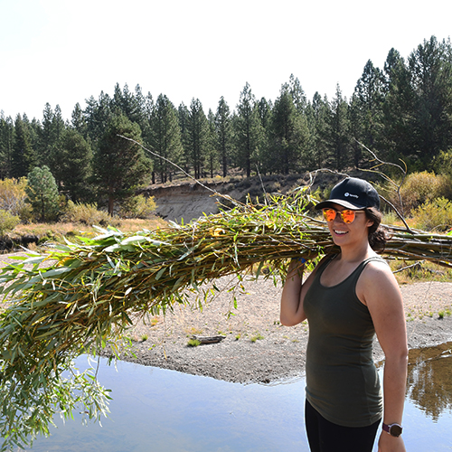 A volunteer at Tahoe Forest Stewardship Day.