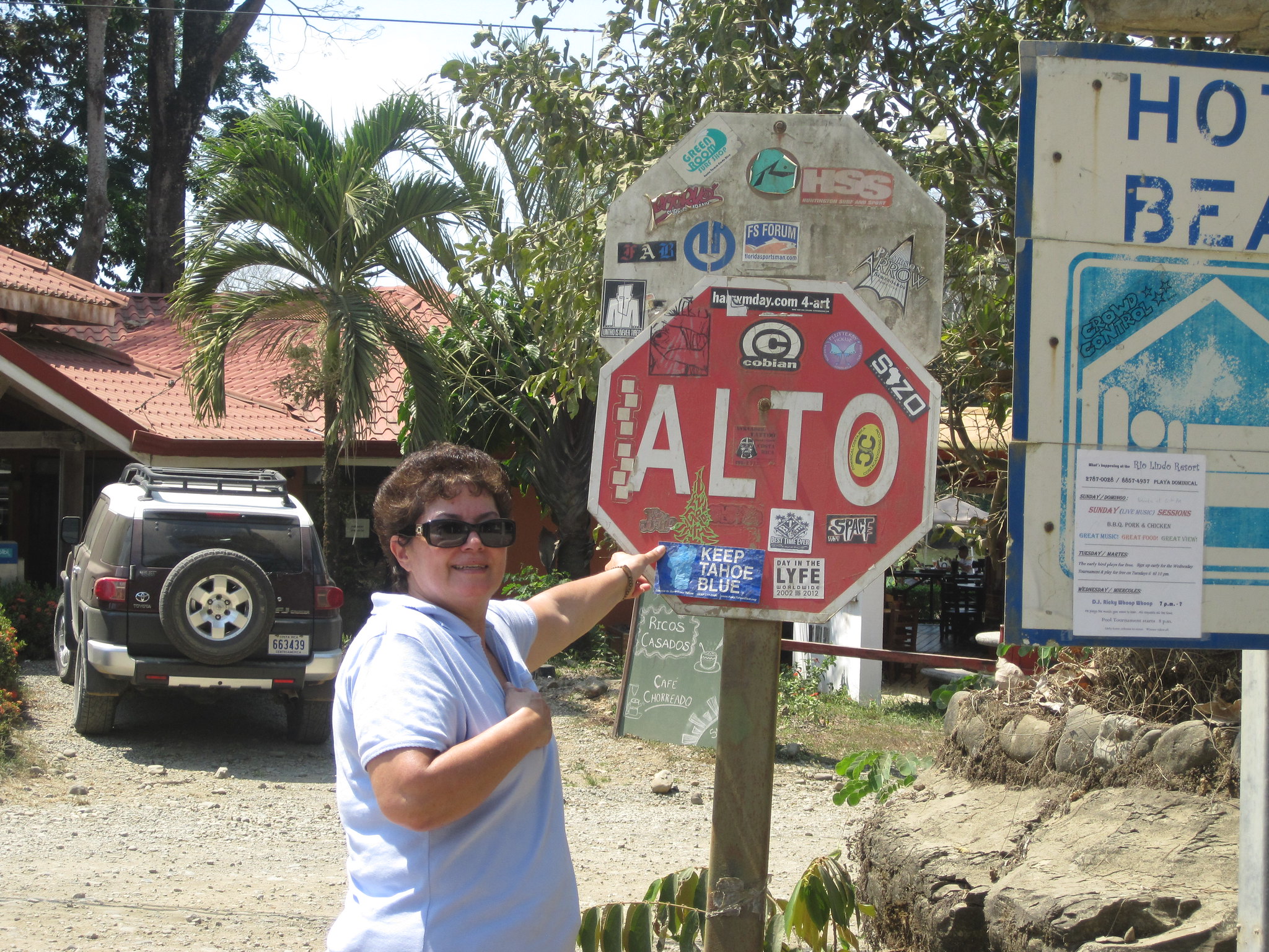 Sticker sighting at Playa Domenical, Costa Rica