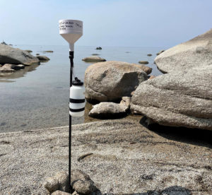 Device to measure wildfire smoke and ash particles at Lake Tahoe.