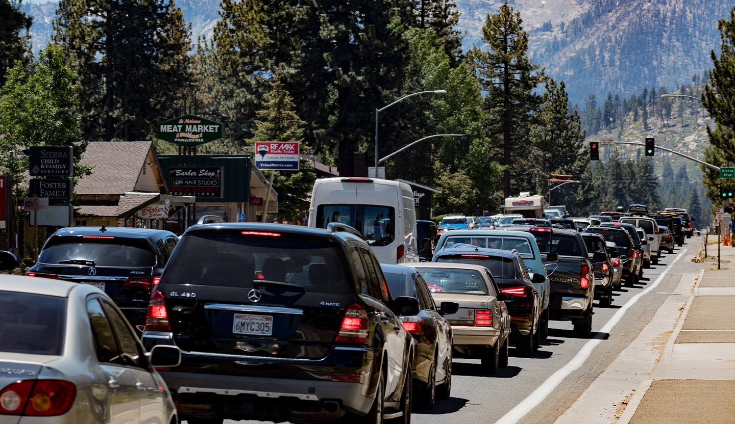 Summer traffic jam in South Lake Tahoe