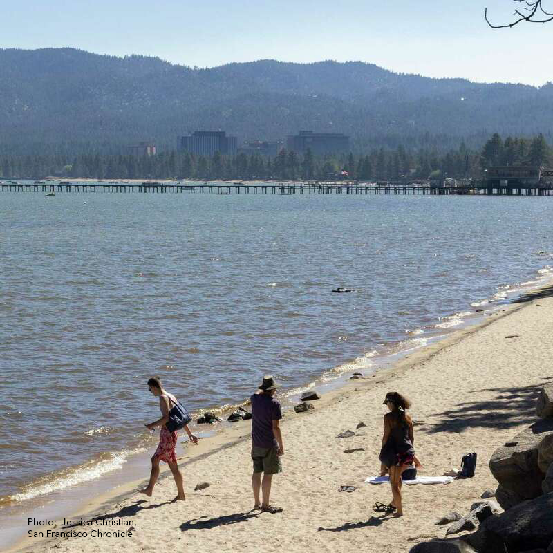 Tahoe beachgoers