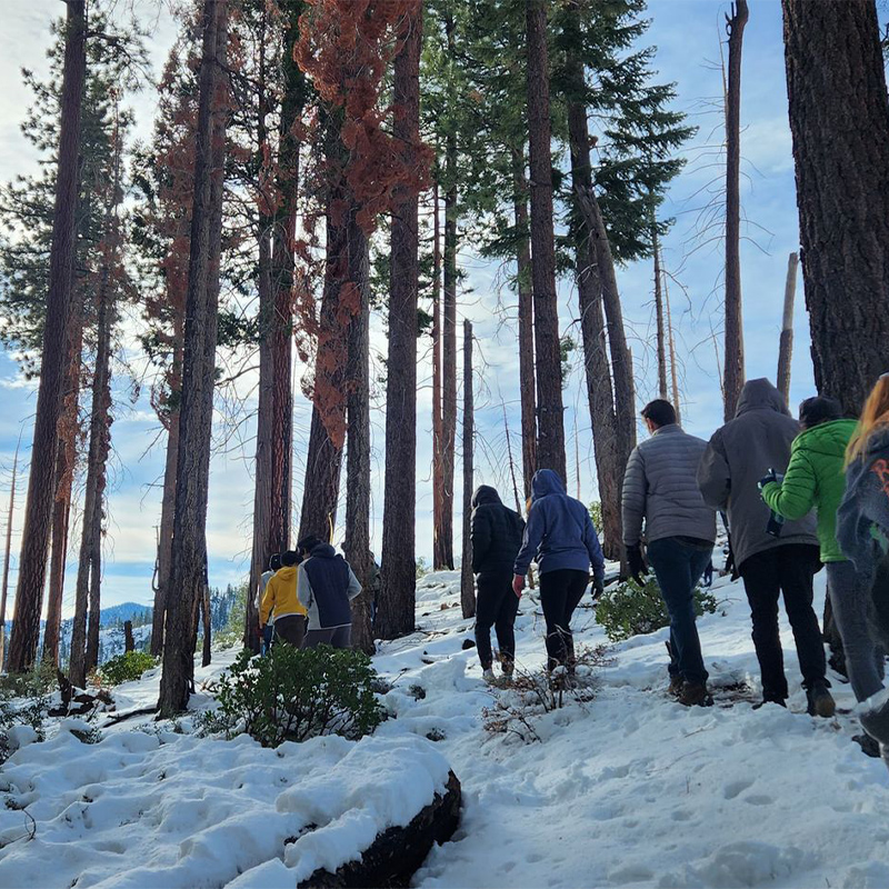 Students participating in an outdoor education event