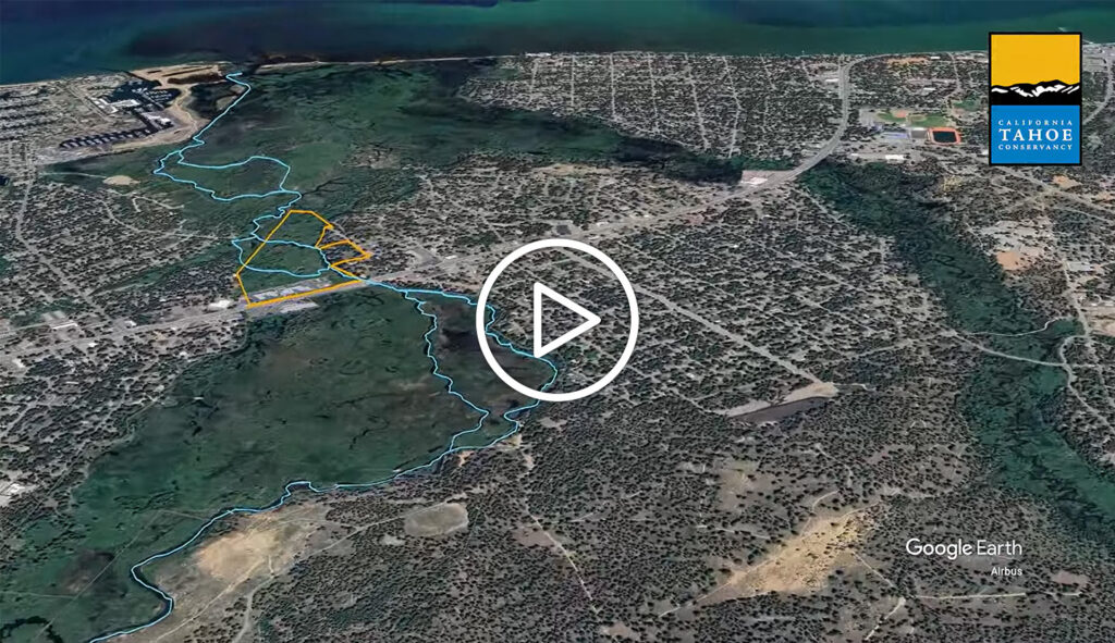 <ap flyover of the Motel 6 and Knox/Johnson Property. Credit: CA Tahoe Conservancy.