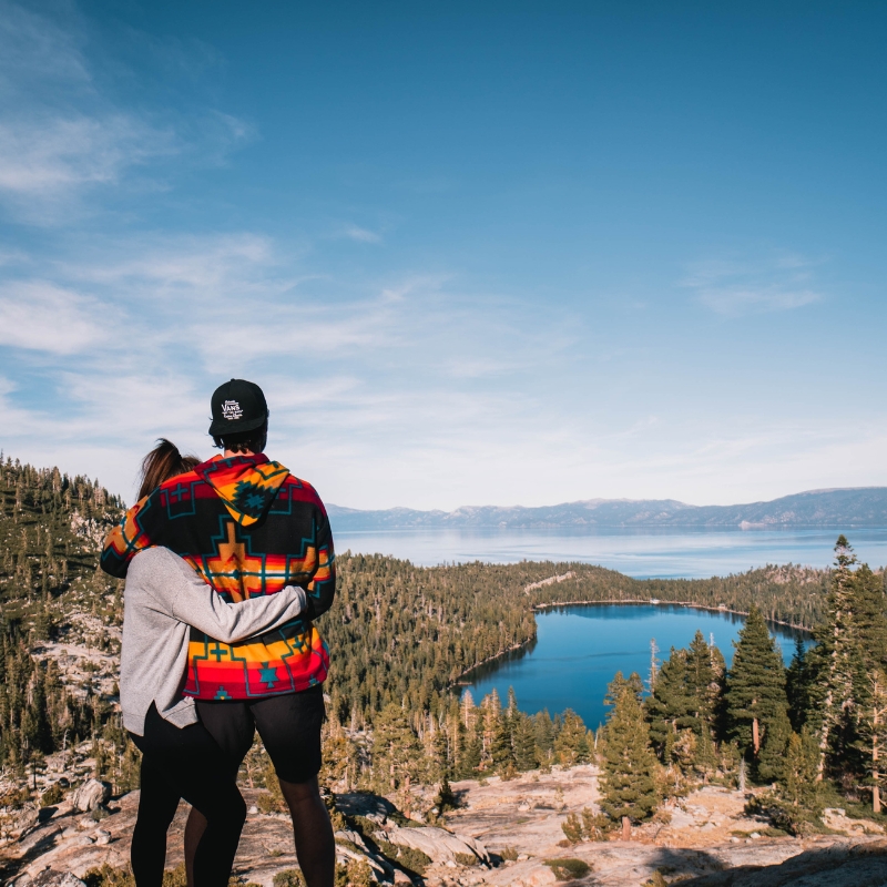 Couple admiring Emerald Bay