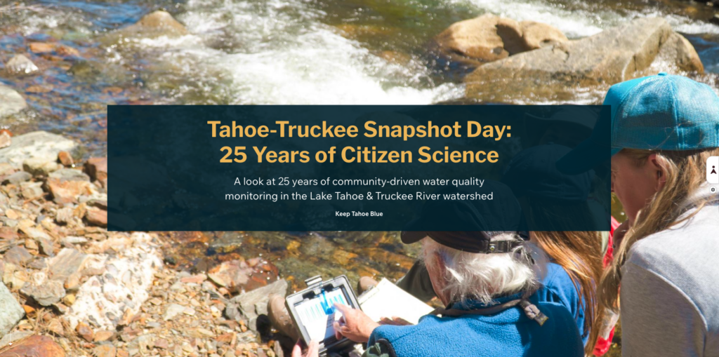 snapshot day storymap, keep tahoe blue