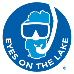 Eyes on the lake logo, keep tahoe blue